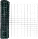 vidaXL Euro-hek met palen 10 x 1,4 m PVC-Coated Staal Groen