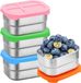 Boîte à lunch sans marque en acier inoxydable - Boîte à collation - Étanche - Avec couvercle en silicone - Sans BPA - Petite boîte à pain - 4 pièces - 230 ml