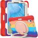 Hoesje iPad Mini 6e Generatie 2021 Hoesje met 360° Draaibaar Handvat, Heavy Duty Robuuste Schokbestendige Beschermhoes met Potloodhouder, Briljant Rood