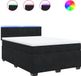 vidaXL Boxspring met matras fluweel zwart 160x200 cm