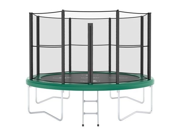 Akrobat Orbit trampoline 300 cm met veiligheidsnet en trapje - groen