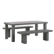 Beliani TARANTO Ensemble de jardin - 2 banquettes - Gris - Fibre-ciment - 180cm