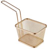 Serveer Bol RVS Frietmandje "Snack Holder" - Goudkleur - 13x10.5x9 cm
