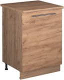 Vicco Keukenonderkast Fame-Line, Goudkleurig Eiken/Goudkleurig Eiken, 60 cm 1 deur met werkblad