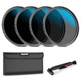 Neewer 52 mm ND-lensfilterset, ND16/ND32/ND64/ND1000, lensreinigingspen, filterzakje, HD-filteraccessoireset compatibel met Canon, Nikon, Sony cameralens