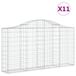 vidaXL Mur en gabion voûté 200x30x100/120 cm Fer Argent