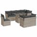 vidaXL 9-delige loungeset met kussens polyrattan lichtgrijs