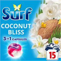 Surf 3-in-1 Coconut Bliss Wasmiddelcapsules – 15 Stuks