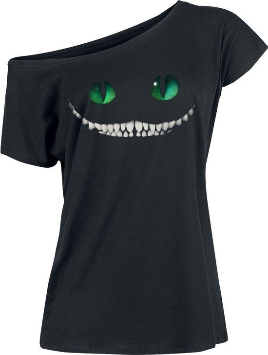Alice in Wonderland Nastrovje P. GmbH & Co. KG Alice In Wonderland Cheshire Cat Dames T-shirt - Zwart - S