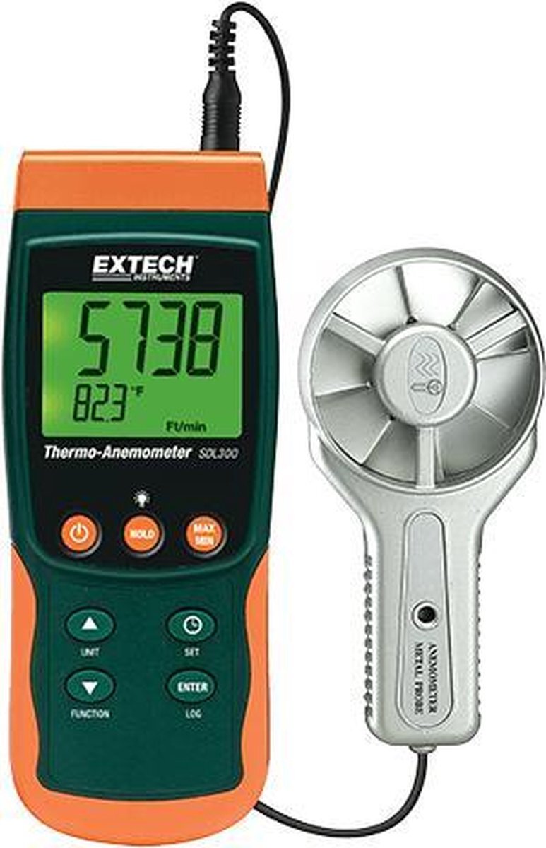 EXTECH SDL300: Metal Vane Thermo-Anemometer/Datalogger