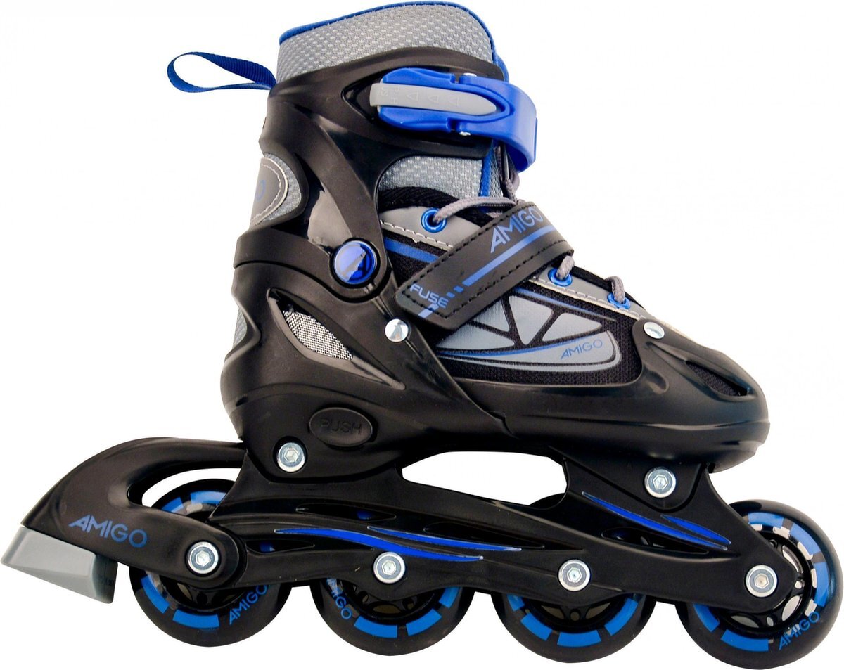 Amigo Fuse Inlineskates - Voor jongens en meisjes - Zwart/Blauw - Maat 30-33