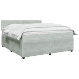 vidaXL Boxspringbed met matras Lichtgrijs 140 x 190 cm Fluweel