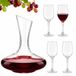 Merkloos Relaxdays Wijnglazen - Set van 4 - Transparant - Glas - Vaatwasserbestendig