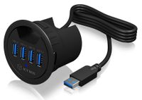 Icy Box IB-HUB1403A - USB 3.0 Hub - 4-Port - Black