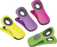 KitchenCraft Chunky magneetclips voor voedselverpakkingen en notities, kunststof, gemengde kleuren, set van 4