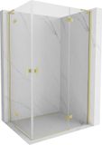 Mexen Mist-H L Duo douchecabine met draaideur rechts 85 x 90 cm, transparant, goud geborsteld