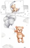 Teddybeer Jerry Fabrics Teddy Beer Baby Dekbedovertrek, Balloons - 100 x 135 cm + 40 x 60 cm - Katoen - peuterbed