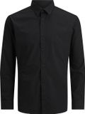 Jack & Jones Formeel overhemd Slim Fit Zwart Polyester/Katoen Lange Mouw XS