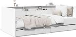 vidaXL Canapé-lit avec tiroirs sans matelas 90x190 cm blanc