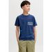 JACK & JONES JUNIOR T-shirt blauw Jongens Katoen Ronde hals Tekst - maat 152