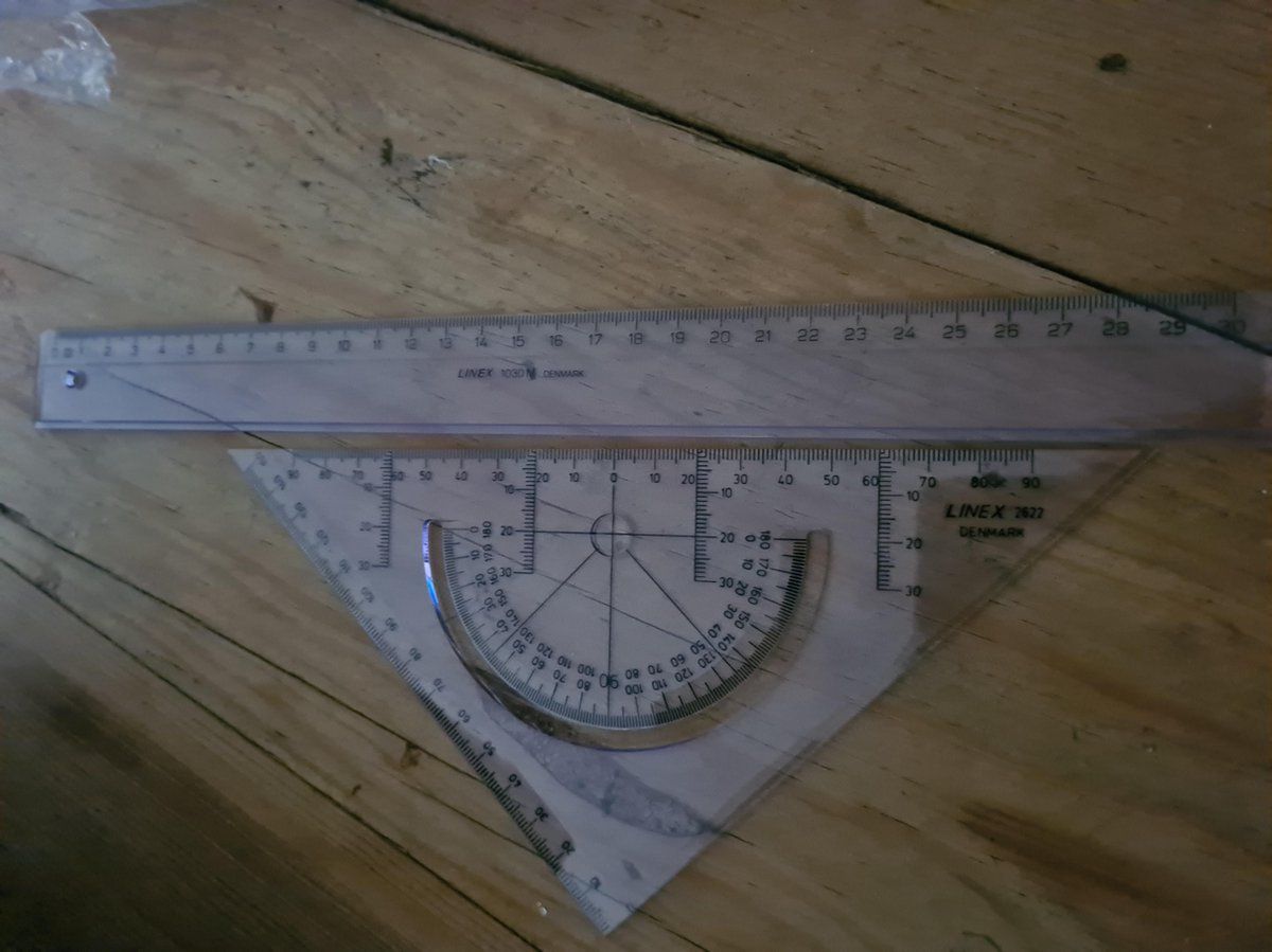 LINEX 100414077 geometrie-set bestaande uit liniaal 30 cm + geodriehoek 18 cm met geïntegreerd gradenmes, transparant acryl voor tekenen en meten, tekenset voor beroep, hobby en school
