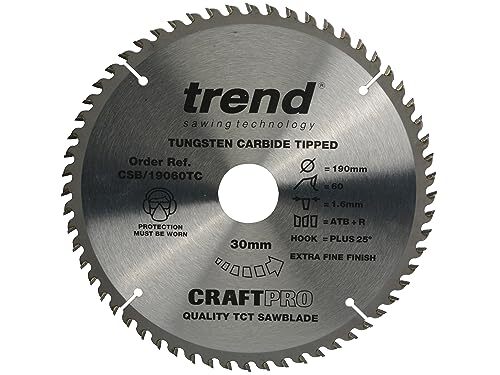 TREND Trend CSB/19060tc Craftpro zaagblad 190 mm x 60 tanden x 30 mm, grijs/zwart