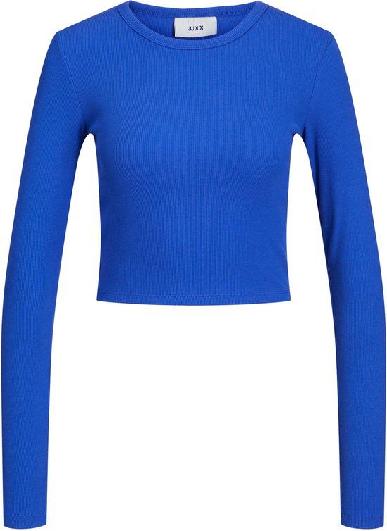 JJXX Jxfeline Str Ls Rib Tee Jrs Noos - Blue Iolite - M - Women's T-shirt