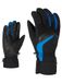 Ziener GABINO Skihandschoenen voor heren, wintersport, warm, ademend, zwart, Perzisch blauw, maat 10