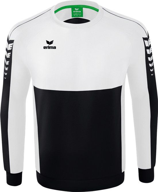 Erima Six Wings Sweatshirt Heren - Zwart / Wit - Maat XL