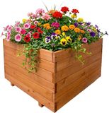 IvoQ Houten Plantenbak voor Buiten - Vierkant 60x60x45 cm