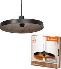 LEDVANCE Decor Plate Suspension E27 Bois noir décor