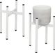 Merkloos Relaxdays bloemenstandaard metaal - set van 2 - verstelbare breedte - 26-37 cm - binnen - wit