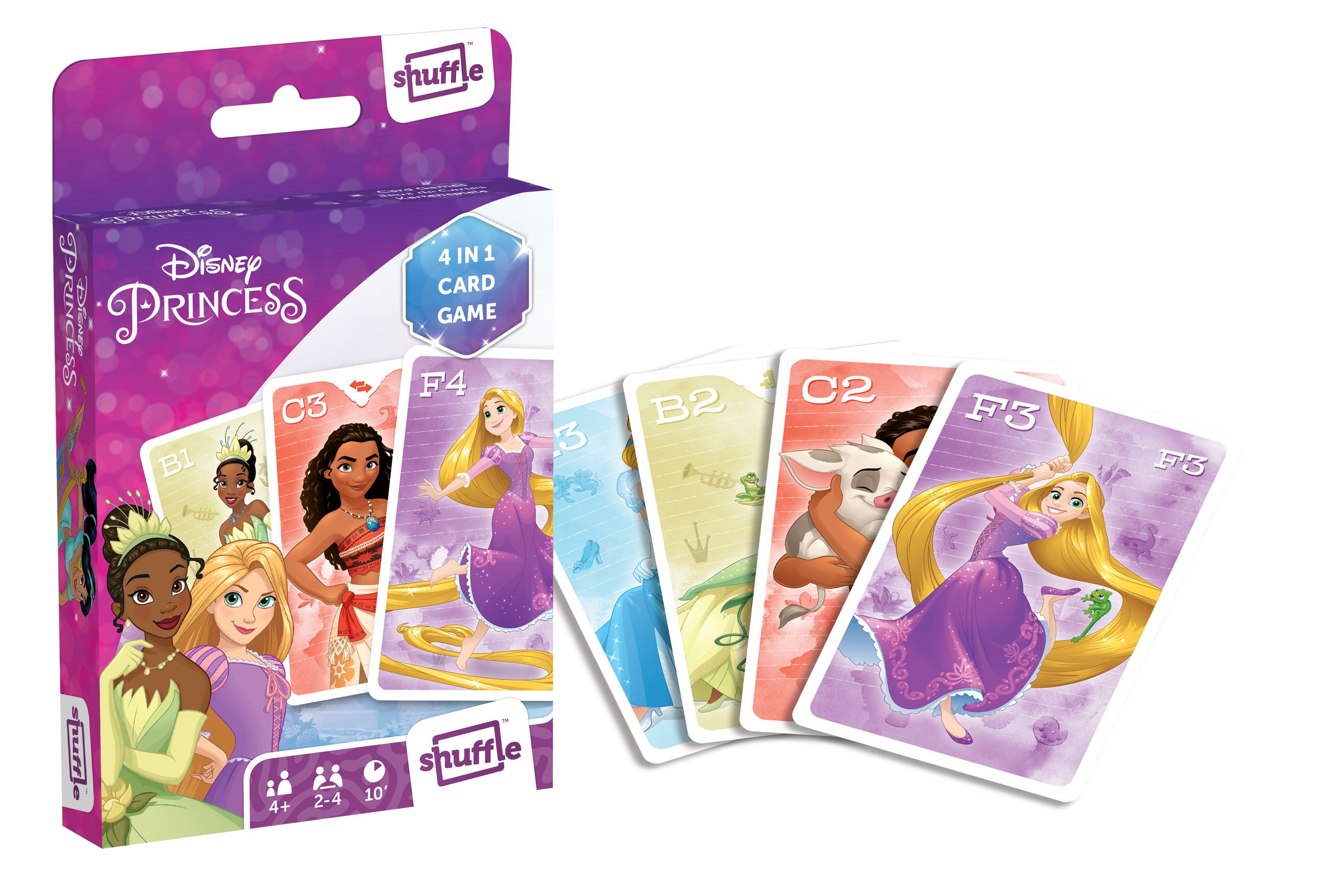 Shuffle Disney Princess 4-in-1 Card Game - Family Game for Kids