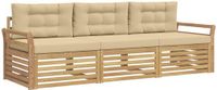 vidaXL - Buiten - bank - set - 3 - st - Wit - en - Beige - Massief - Acacia - Hout