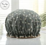 New Age Devi Thuis in Waren B.V. Dikke 1Stuks Douche muts - Shower Cap - Margriet Blauw Grijs - Waterdicht - BadMuts - Dubbele Laag - Douchemuts Haar Cover Bedekking - Vrouwen Benodigdheden DoucheCap Badkamer Accessoires