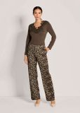 MADELEINE Broek Wijd jerseybroek met luipaardprint