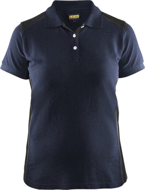Blåkläder Dames poloshirt piqué 3390-1050 - Donker marineblauw/Zwart - L