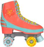 Nijdam Rolschaatsen - LED Star Zebra - Fluororanje/Lichtblauw/Geel - Maat 31/32