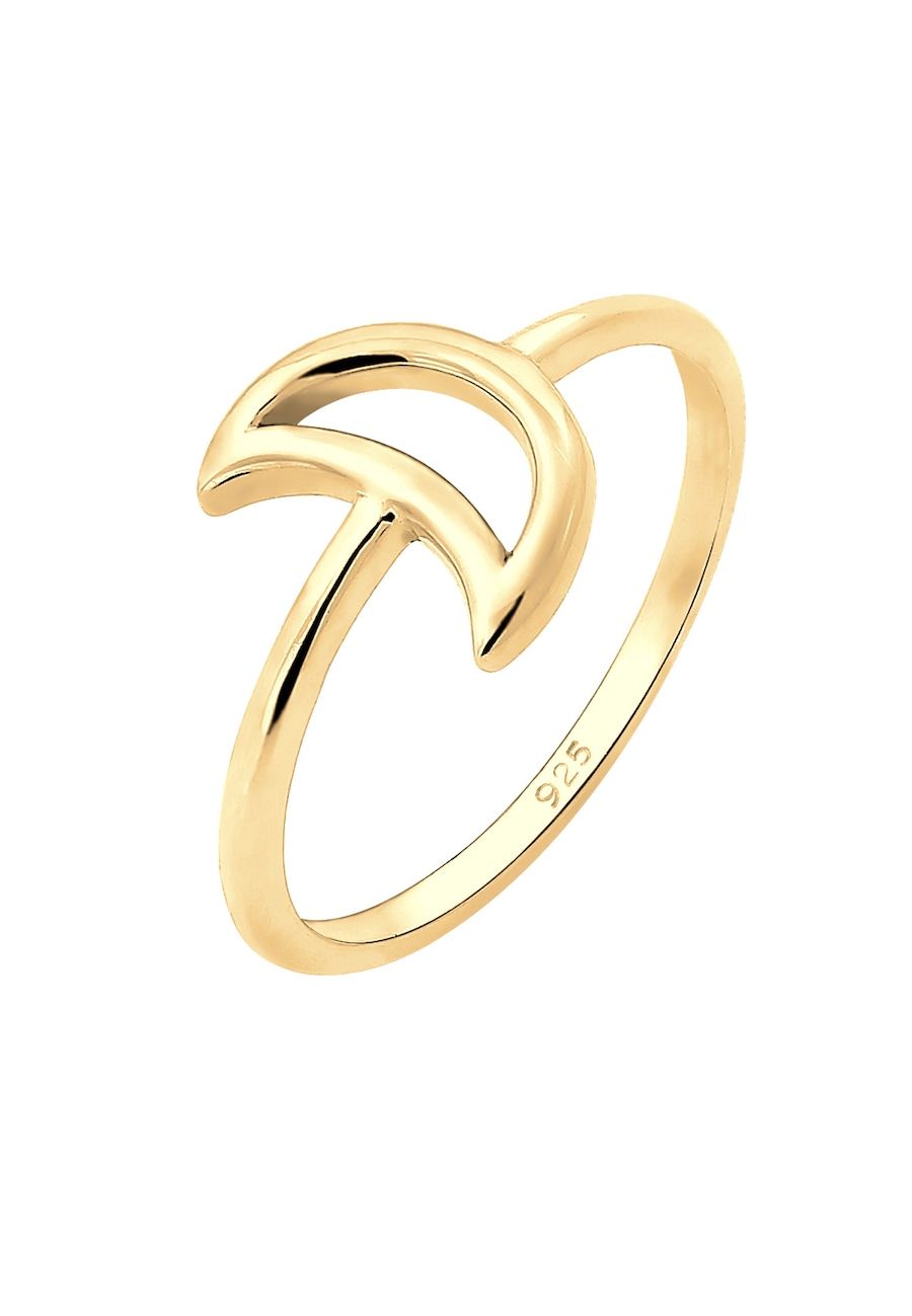 Elli Elli Ring dames halve maan astro in 925 sterling zilver verguld