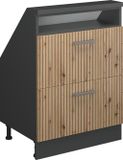 Vicco R-Line Keukenkast voor schuine wand – 60 cm met 2 laden Artisanaal eiken/antraciet