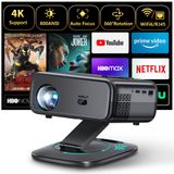 HORLAT M4 25000 Lumen Draagbare Projector Android 12 Mini Projector 4K 64GB Autofocus Keystone Full HD 1080P 3D Home Theater WiFi 6