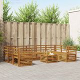 vidaXL Acacia Hout Bank Loungeset Naturel 9 Zitplekken