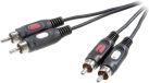 SpeaKa Professional SP-7869760 Cinch Audio Aansluitkabel [2x Cinch-stekker - 2x Cinch-stekker] 0.50 m Noir