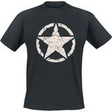 Gasoline Bandit Rockabilly T-shirt Army Star S tot 4XL voor Mannen zwart