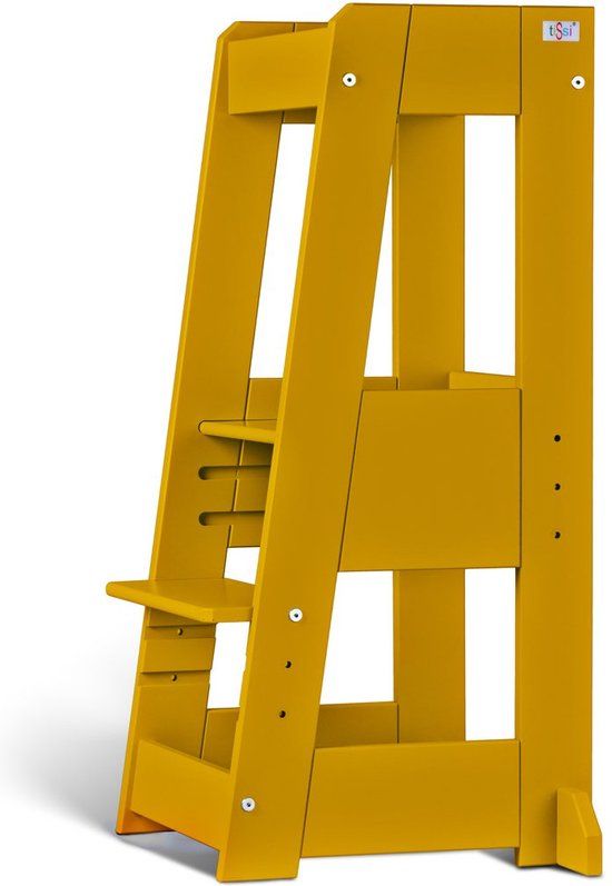 TiSsi Leertoren Felix - Geel - Keukentoren van Beukenhout - Hoogte instelbaar