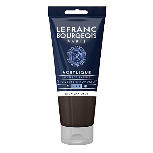 Lefranc & Bourgeois Lefranc Bourgeois 300462 fijne acrylverf, hoog gepigmenteerd, goede dekking, romige homogene textuur - 80ml tube, Van Dyck Brown