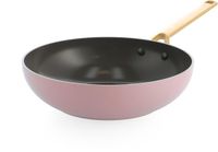 BK Sublime Wokpan 28cm - 3.7L - PFAS-vrije antikleeflaag - Wokpan inductie - Keramische pan - Ovenbestendig tot 220°C - Zonder deksel - Roze