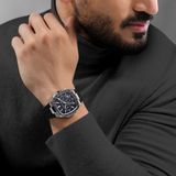 Cerruti 1881 Chronograaf Casale Heren Polshorloge Zwart Siliconen Band