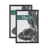 MCS Studio Gallery Posterlijst zwart houtnerf, verticaal en horizontaal wandophanging, grote fotolijst voor foto's, posters en kunstdrukken (set van 2 stuks)