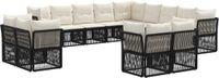 vidaXL Tuinbankenset 13 st Zwart poly rattan